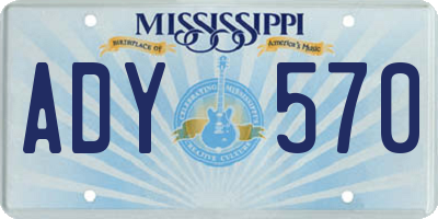 MS license plate ADY570