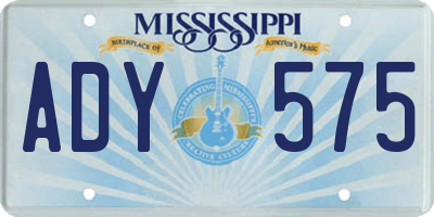 MS license plate ADY575
