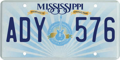 MS license plate ADY576