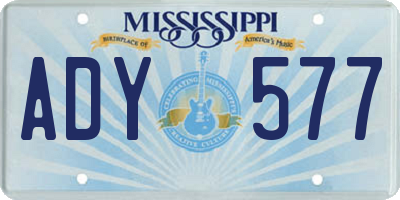 MS license plate ADY577