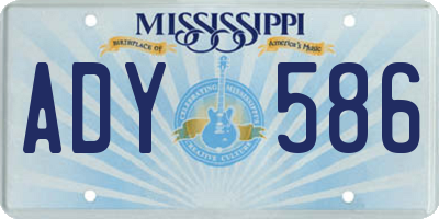 MS license plate ADY586