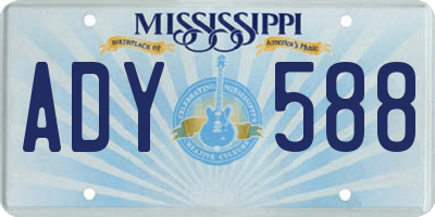 MS license plate ADY588