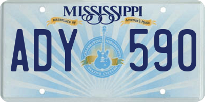 MS license plate ADY590