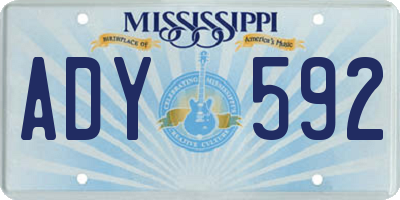 MS license plate ADY592