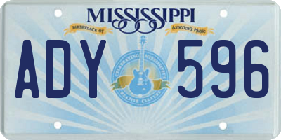 MS license plate ADY596