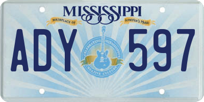 MS license plate ADY597