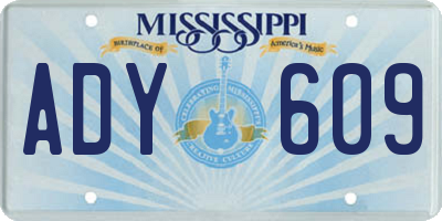 MS license plate ADY609