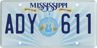 MS license plate ADY611