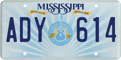 MS license plate ADY614