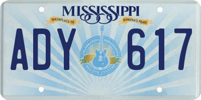 MS license plate ADY617
