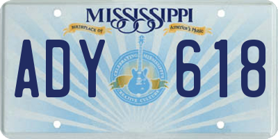 MS license plate ADY618