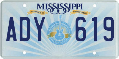 MS license plate ADY619