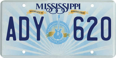 MS license plate ADY620