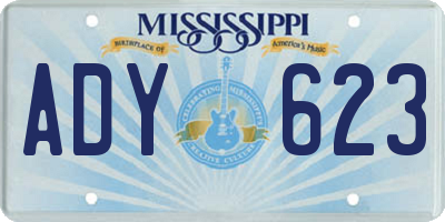 MS license plate ADY623