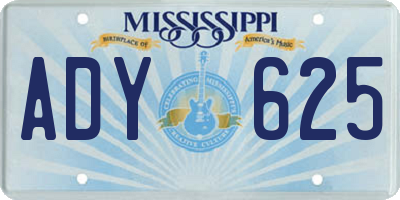 MS license plate ADY625