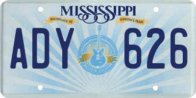 MS license plate ADY626