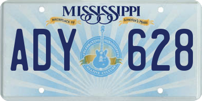 MS license plate ADY628