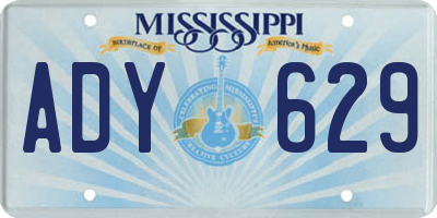 MS license plate ADY629