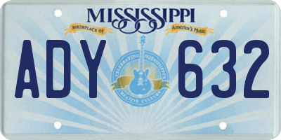 MS license plate ADY632