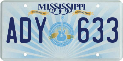 MS license plate ADY633