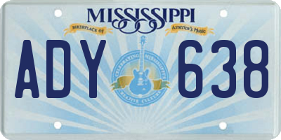 MS license plate ADY638