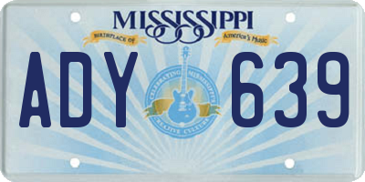 MS license plate ADY639