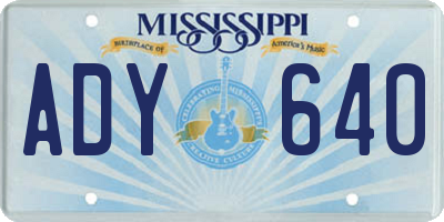 MS license plate ADY640