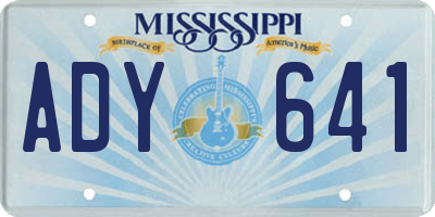 MS license plate ADY641