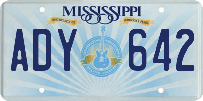 MS license plate ADY642