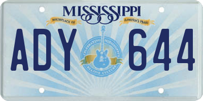 MS license plate ADY644