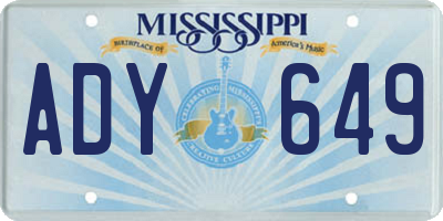 MS license plate ADY649
