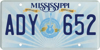 MS license plate ADY652
