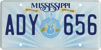 MS license plate ADY656