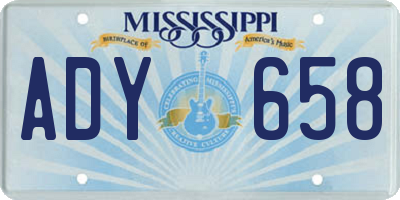 MS license plate ADY658