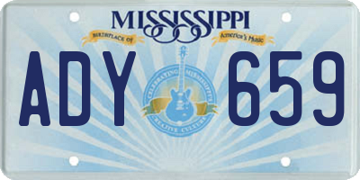 MS license plate ADY659