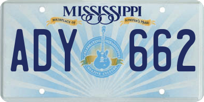 MS license plate ADY662