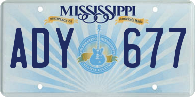 MS license plate ADY677