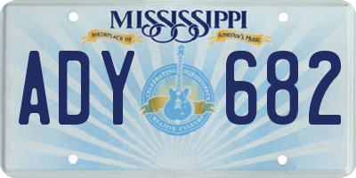 MS license plate ADY682