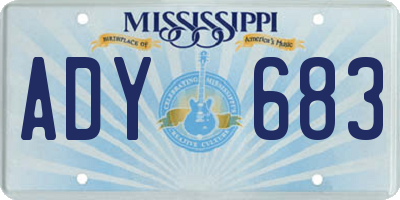 MS license plate ADY683