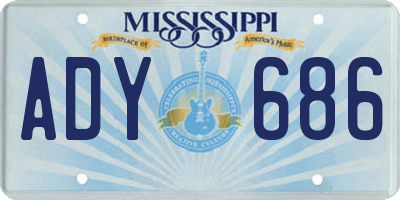 MS license plate ADY686