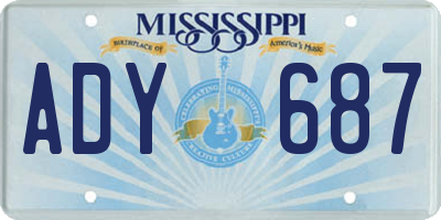 MS license plate ADY687