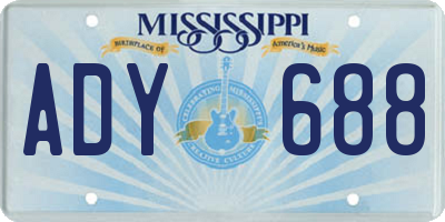 MS license plate ADY688