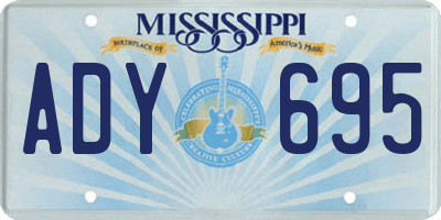 MS license plate ADY695