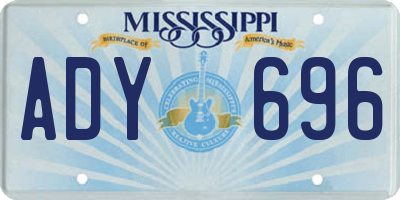 MS license plate ADY696
