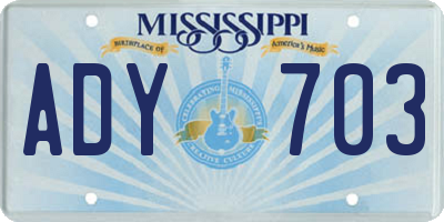 MS license plate ADY703