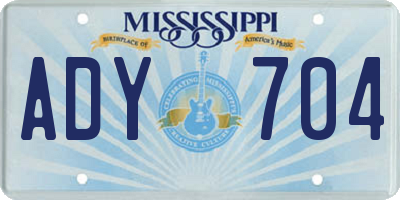 MS license plate ADY704