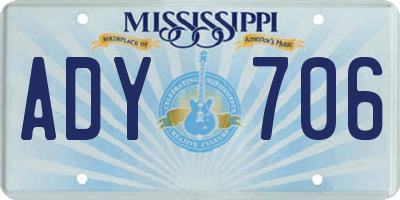 MS license plate ADY706