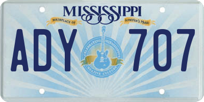 MS license plate ADY707