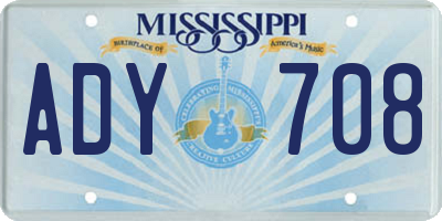 MS license plate ADY708