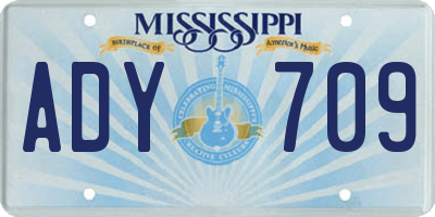 MS license plate ADY709